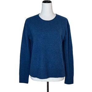 Rachel Zoe 2 Ply Oversized Cashmere Roll Neck Sweater Size S Blue Quiet Luxury